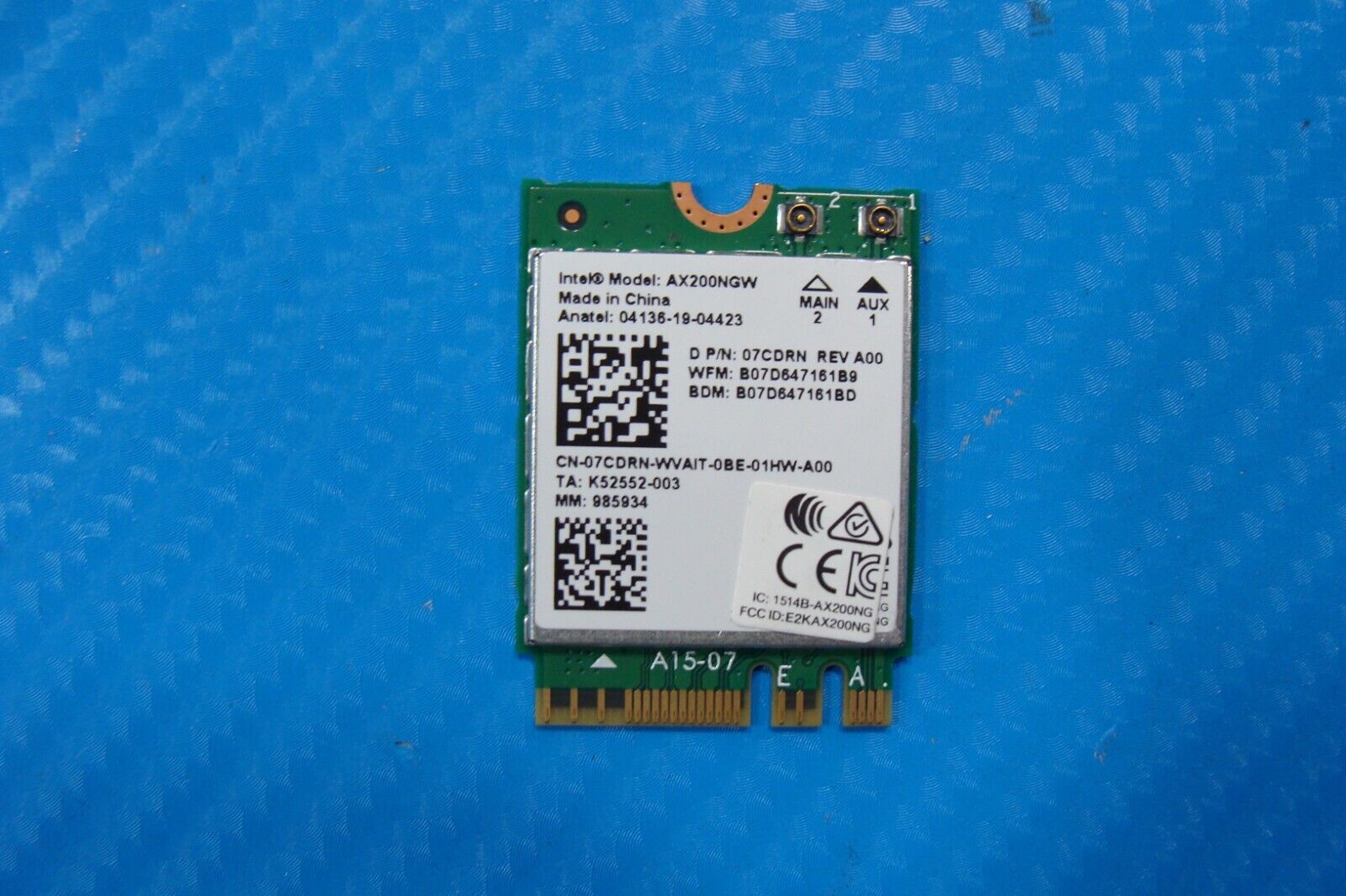 Dell Latitude 14” 7490 Genuine Laptop Wireless WiFi Card AX200NGW 7CDRN