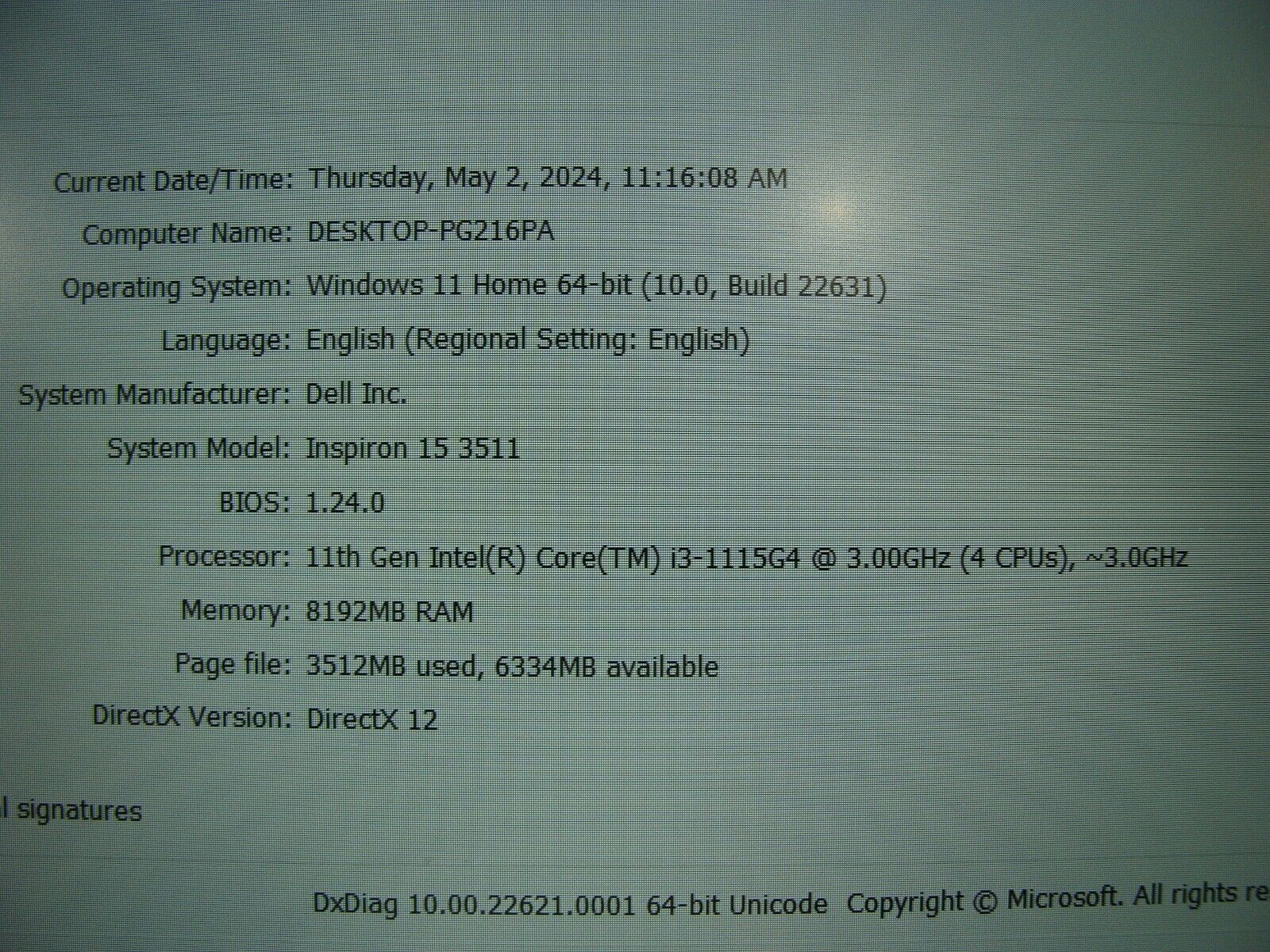 Dell Inspiron 3511 15.6