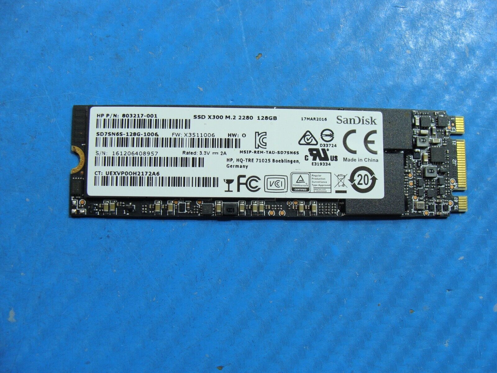 Lenovo Yoga 260 SanDisk 128GB SATA M.2 SSD Solid State Drive SD7SN6S- 128G-1006