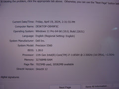 Dell Precision 5560 15.6"UHD+ TOUCH vPROi7-11850H 4.8Gh 32Gb 512GB T1200 WRTY/25