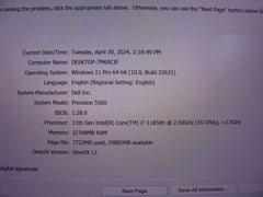 Dell Precision 5560 15.6" TOUCHScreen i7-11850H max 4.8 GHz 32Gb 512GB GPU T1200