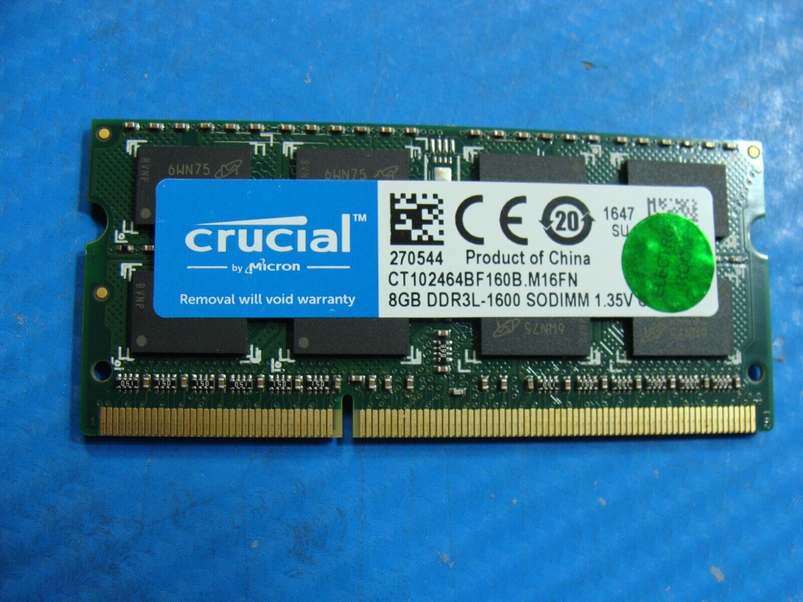 Dell 15 7559 Crucial 8GB DDR3L 1600 SODIMM Memory RAM CT102464BF160B.M16FN