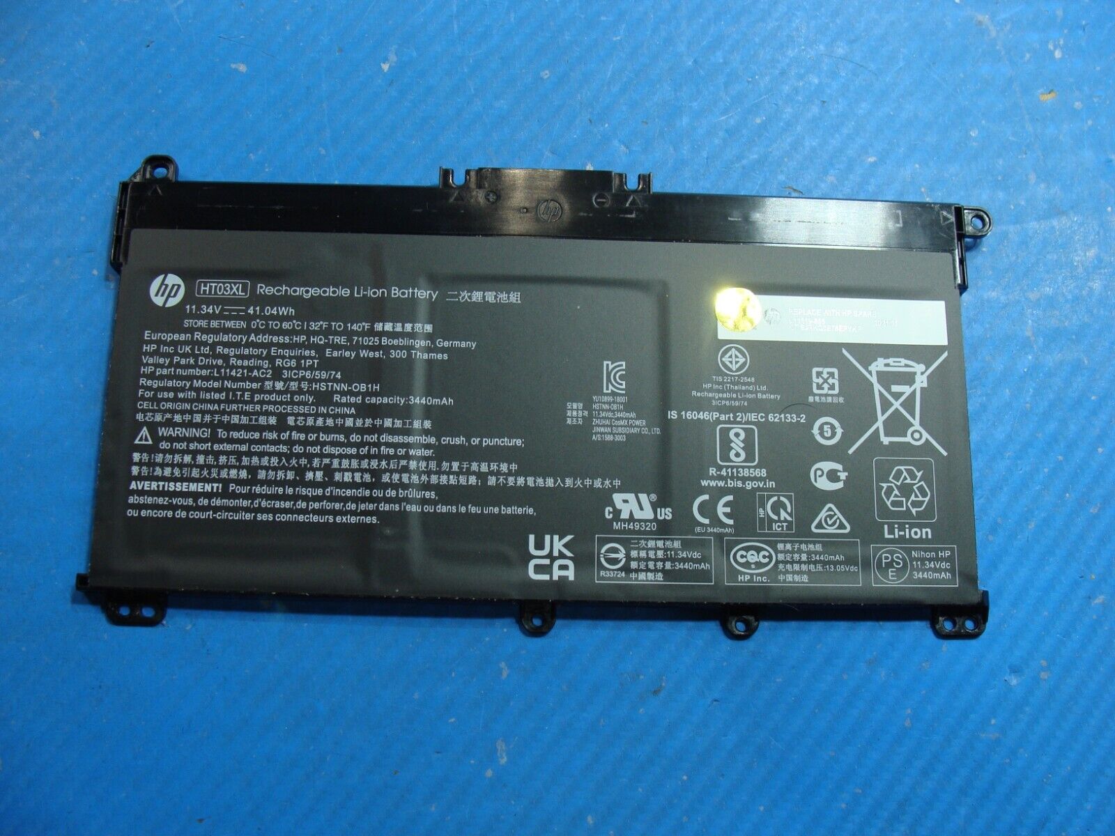 HP 15.6” 15-dw3025cl OEM Laptop Battery 11.34V 41.04Wh 3440mAh HT03XL L11119-855