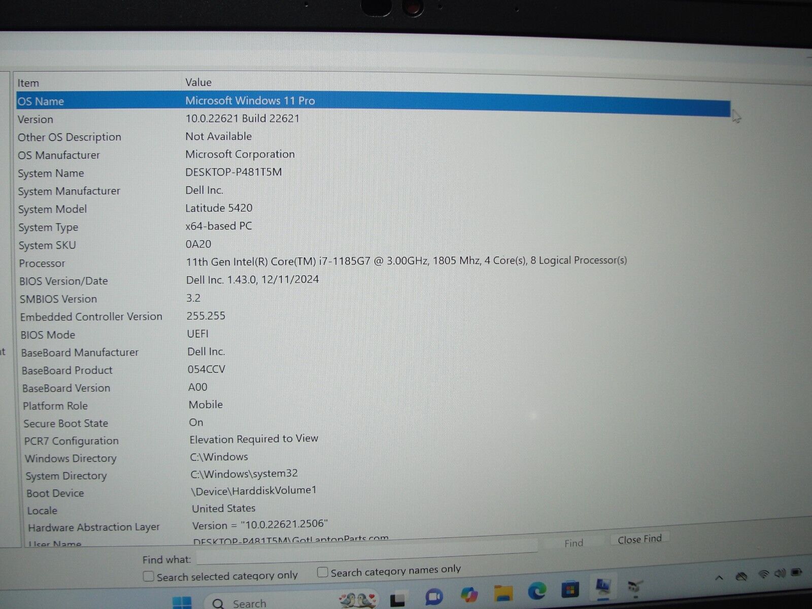 Dell Latitude 5420 14” FHD Core i7-1185G7 3GHz 16GB SSD Reset 512GB Warranty