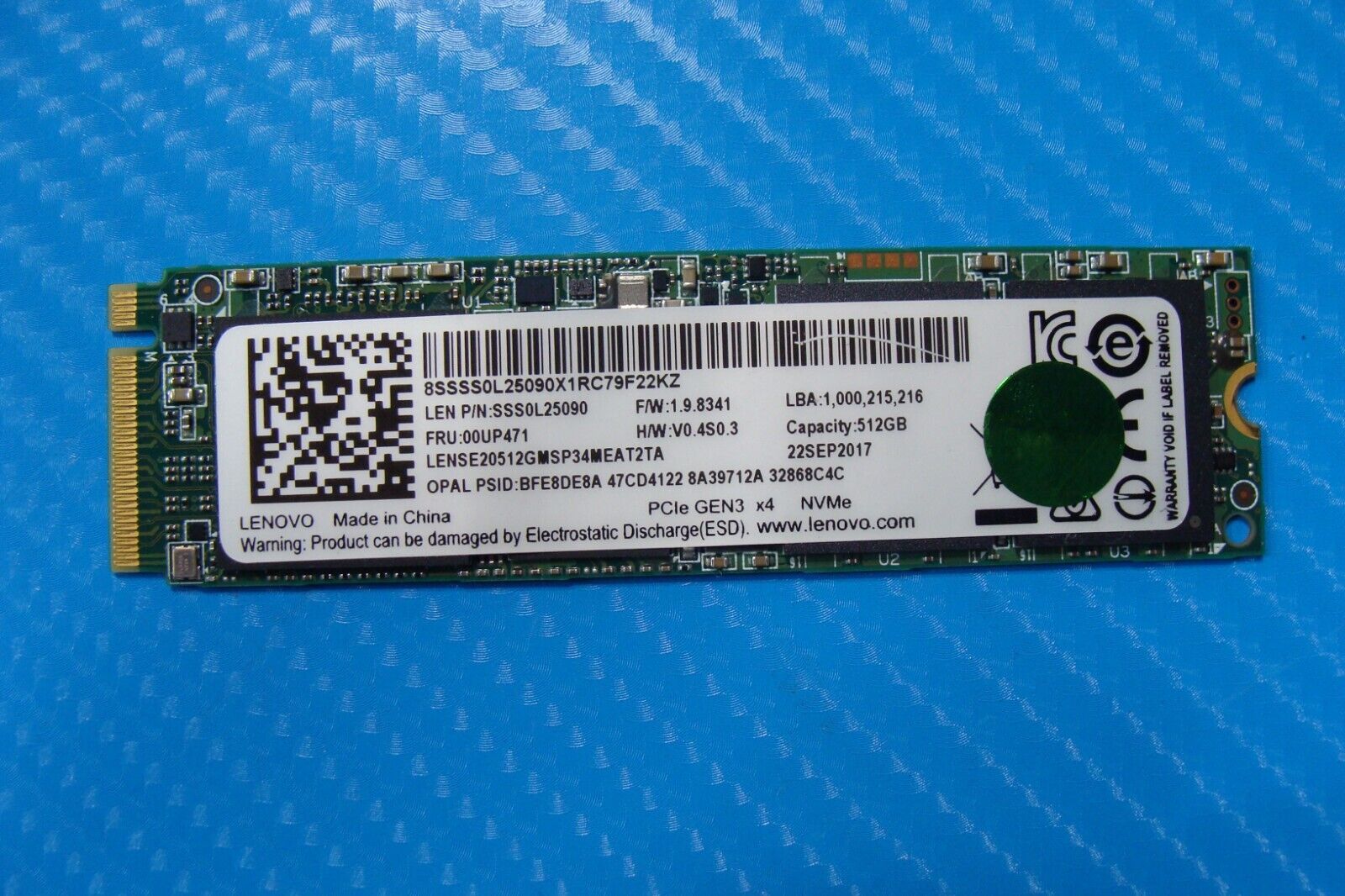 Lenovo Thinkpad T570 512GB M.2 NVME SSD Solid State Drive SSS0L25090 00UP471