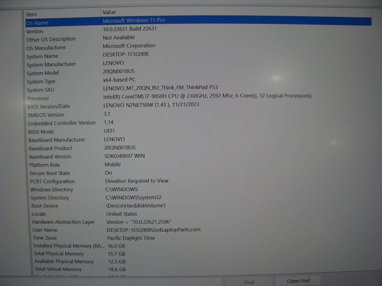 Lenovo ThinkPad P53 laptop 15.6