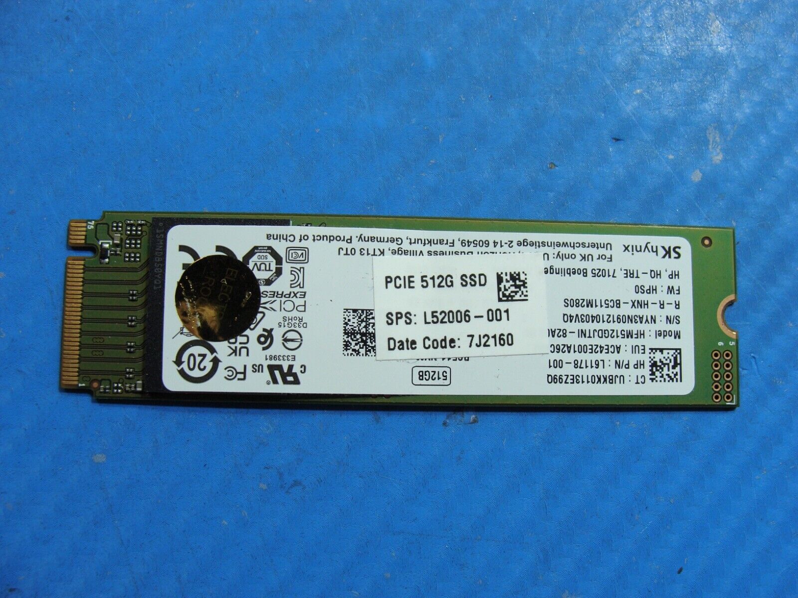 HP 15-dw3025cl SK Hynix NVMe M.2 512GB SSD Solid State Drive HFM512GDJTNI-82A0A
