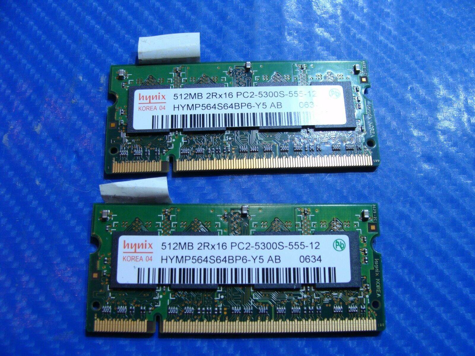 Hynix 1Gb (2x512Mb) 2Rx16 PC2-5300S Genuine Memory RAM HYMP564S64BP6-Y5 ER* - Tested Computer Laptop Parts Hynix 1Gb (2x512Mb) 2Rx16 PC2-5300S Genuine Memory RAM HYMP564S64BP6-Y5 ER* - Tested Computer Laptop Parts