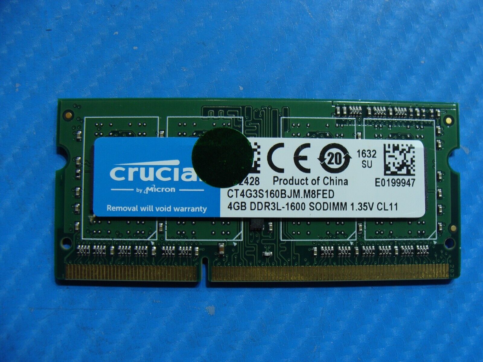 MacBook Pro A1286 Crucial 4GB DDR3L-1600 Memory RAM SO-DIMM CT4G3S160B