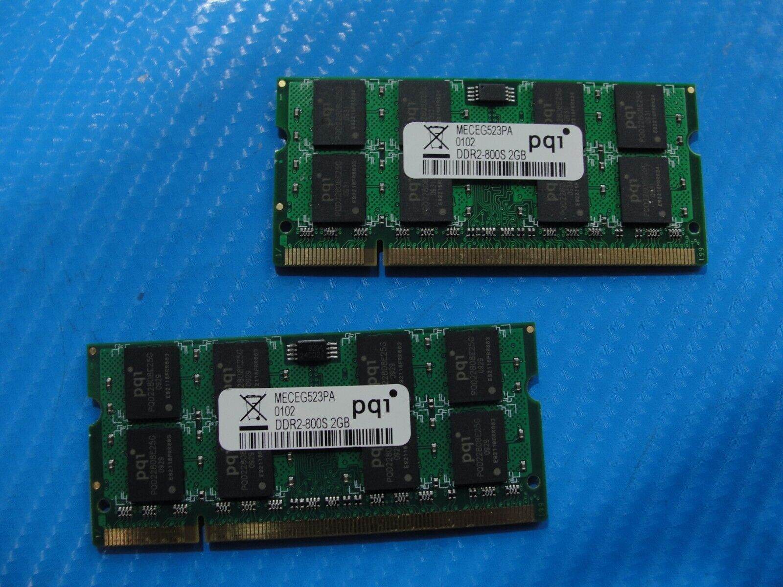 Sony VGN-NW240F PQI 4GB (2x2GB) DDR2-800S SO-DIMM Memory RAM MECEG523PA - Tested Computer Laptop Parts Sony VGN-NW240F PQI 4GB (2x2GB) DDR2-800S SO-DIMM Memory RAM MECEG523PA - Tested Computer Laptop Parts