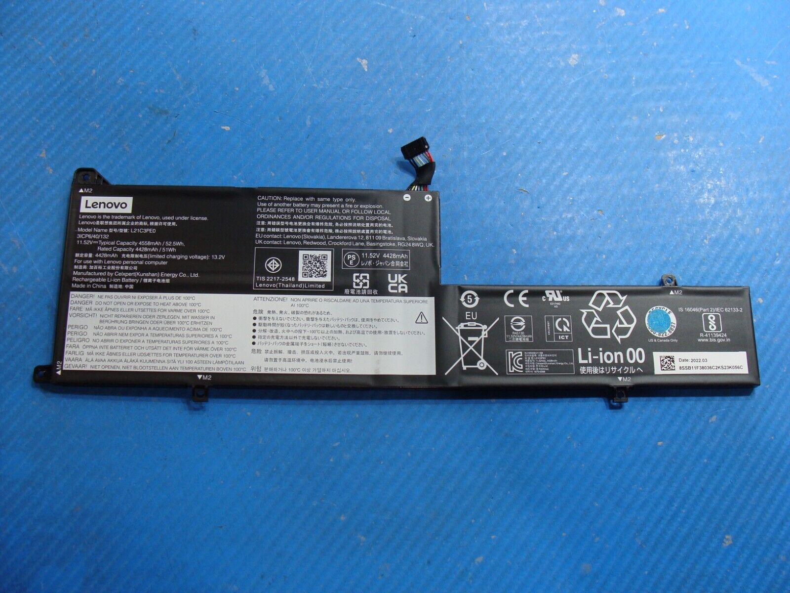 Lenovo IdeaPad Flex 5 14 14ALC7 Genuine Battery 11.52V 52.5Wh 4558mAh L21C3PE0