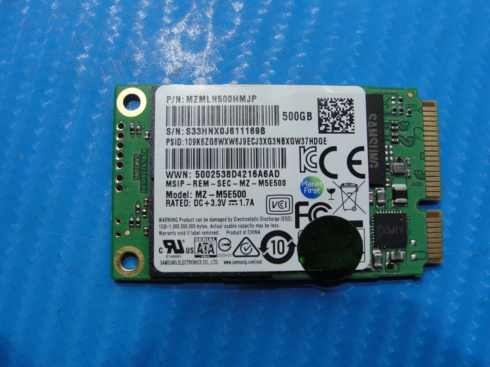 GE60 2PC Samsung 500GB mSATA SSD Solid State MZMLN500HMJP MZ-M5E500