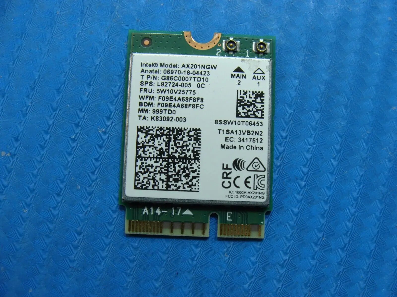 MSI Pulse GL66 11UGKV-001US Wireless WiFi Card AX201NGW 5W10V25775 L92724-005