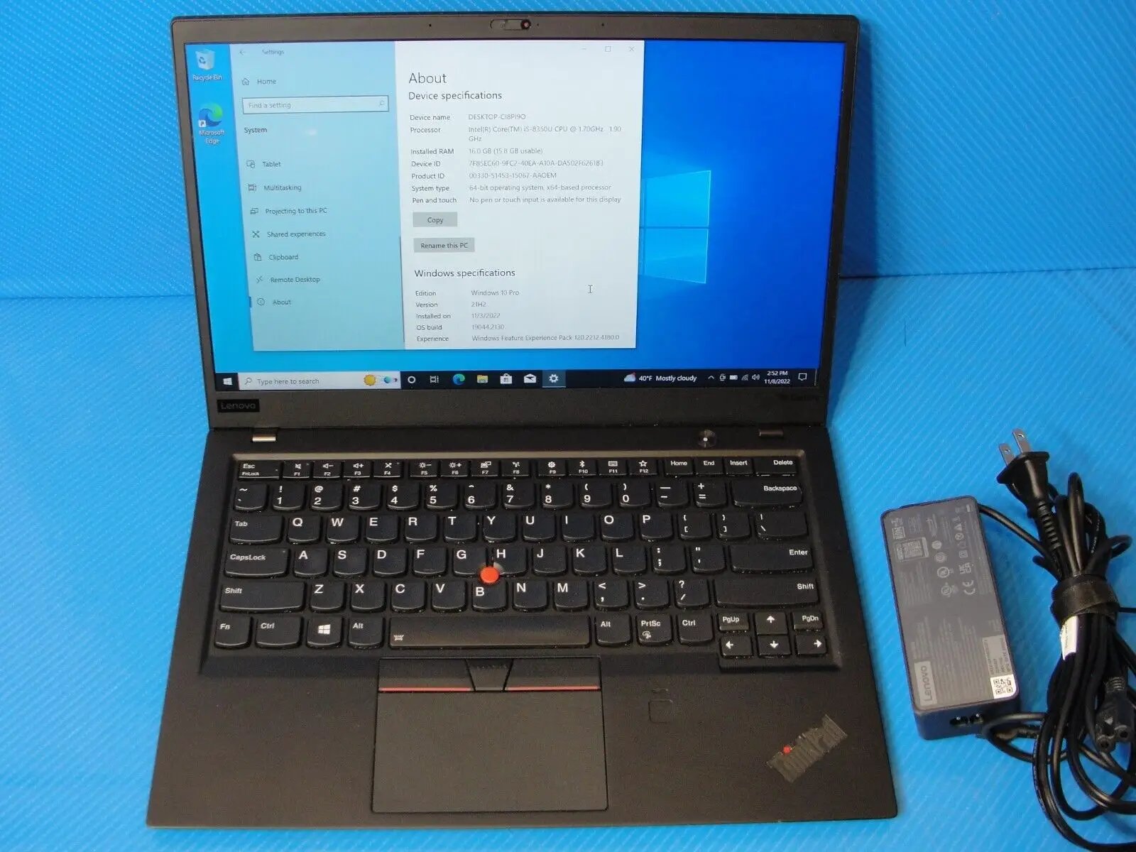 Lenovo ThinkPad X1 Carbon Gen 6 Core i5-8350U 16GB RAM 256GB SSD
