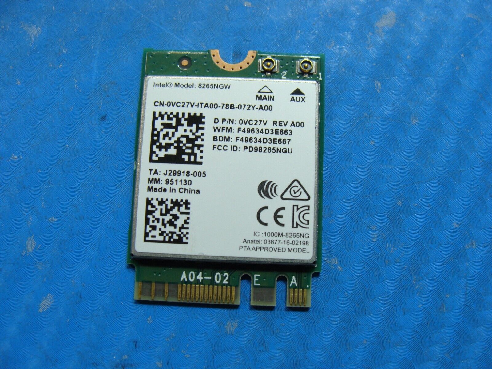 Dell Latitude 7480 14 Genuine Laptop Wireless WiFi Card 8265NGW VC27V