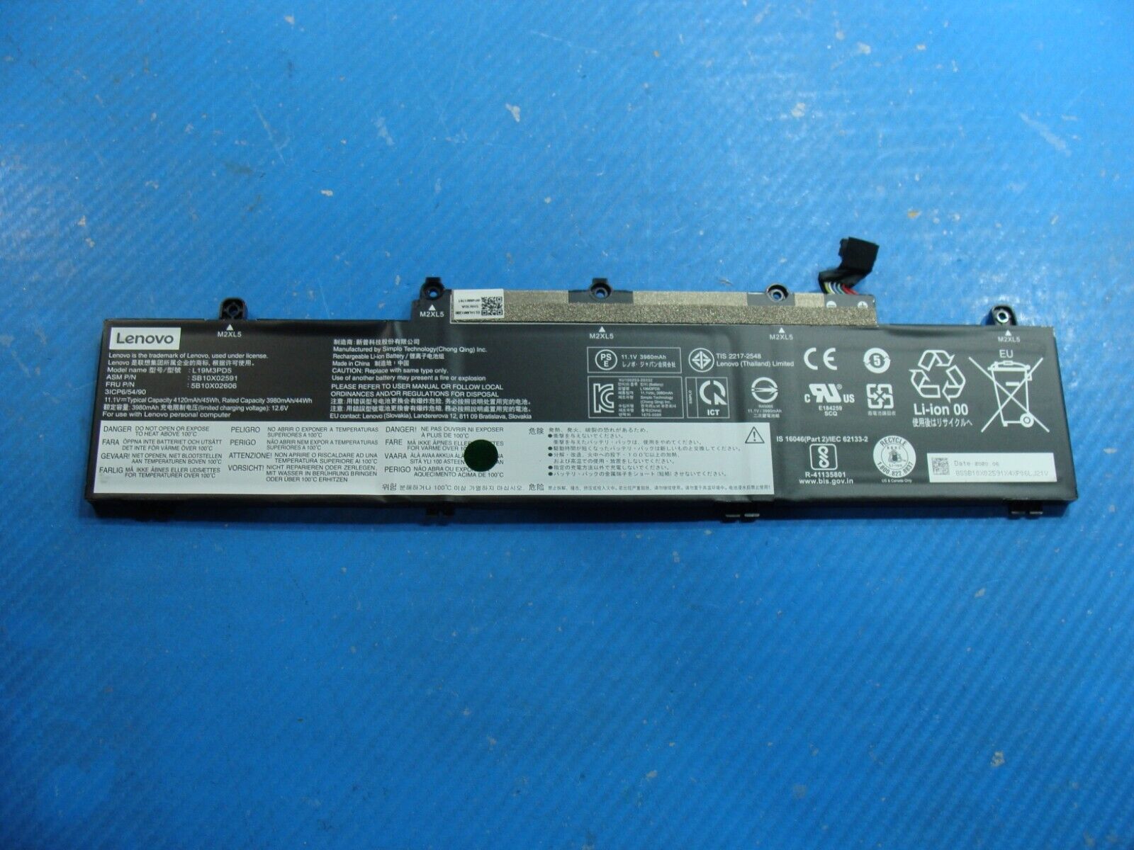 Lenovo Thinkpad E15 Gen2 15.6 Battery 11.1V 45Wh 4120mAh 5B10X02606 L19M3PD5