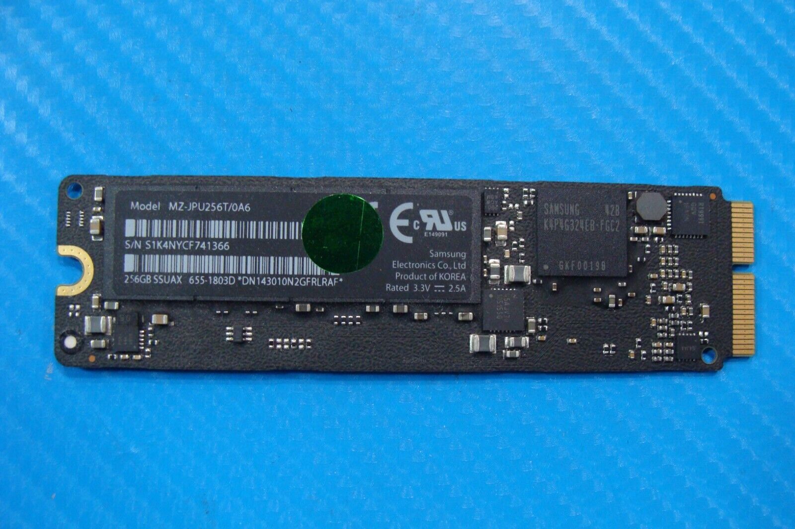 MacBook Pro A1398 Samsung 256GB SSD Solid State Drive 655-1803D MZ-JPU256T/0A6