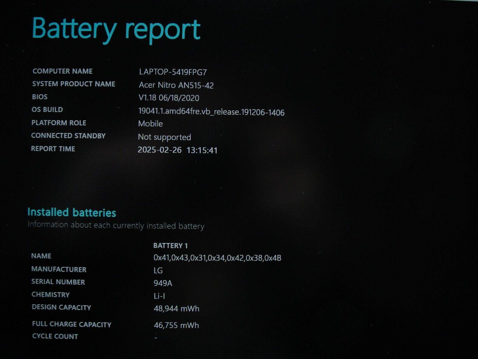 Acer Nitro 5 AN515-42-R5ED 15.6” AMD Ryzen 5 2500U 2GHz 8GB SSD Reset 1TB - Tested Computer Laptop Parts