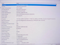 Asus Expert Book 14” B5302CE FHD Core i5-1135G7 2.4GHz 16GB 512GB SSD+ Charger - Tested Computer Laptop Parts