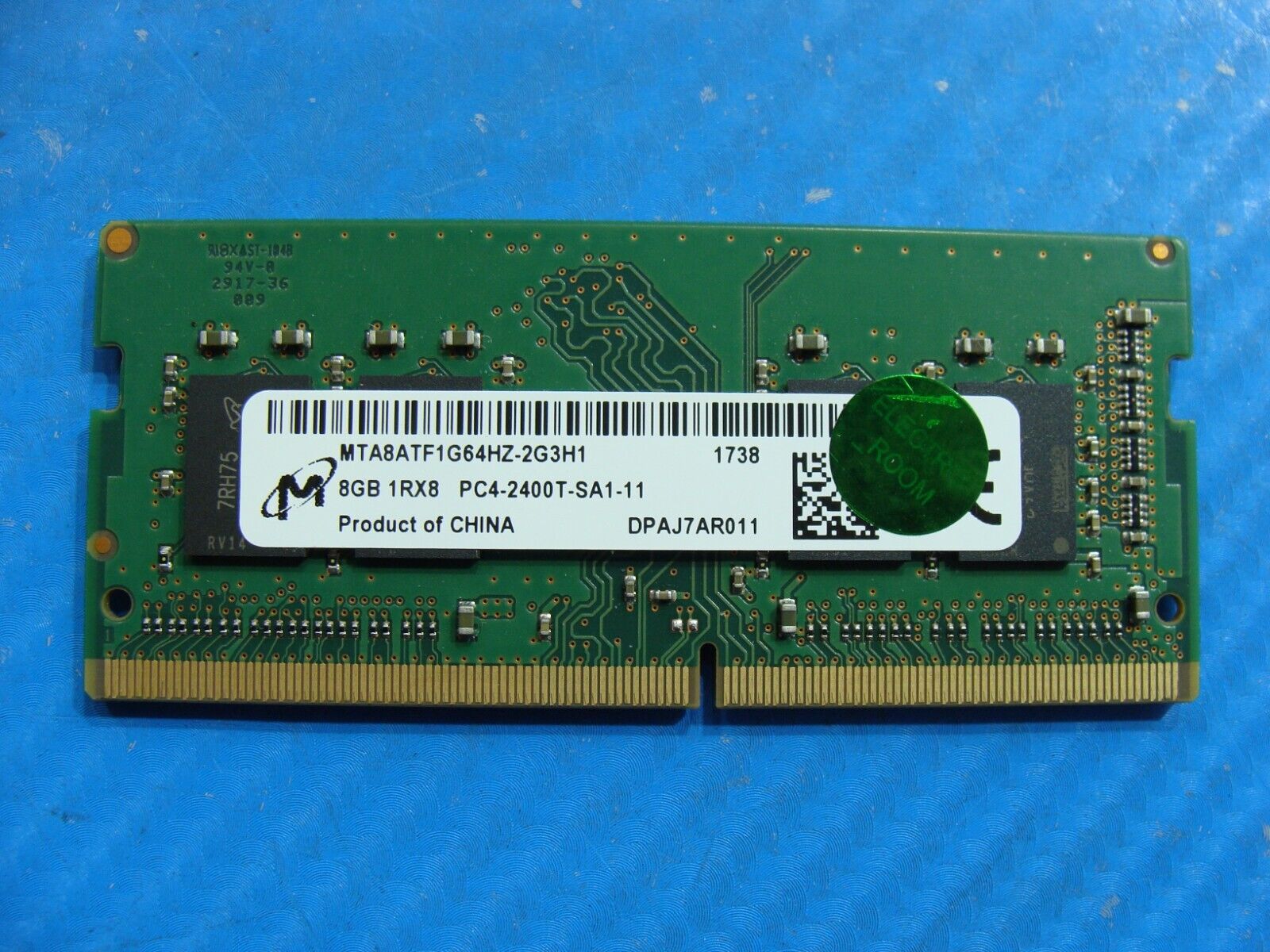 Dell 5580 Micron 8GB 1Rx8 PC4-2400T Memory RAM SO-DIMM MTA8ATF1G64HZ-2G3H1