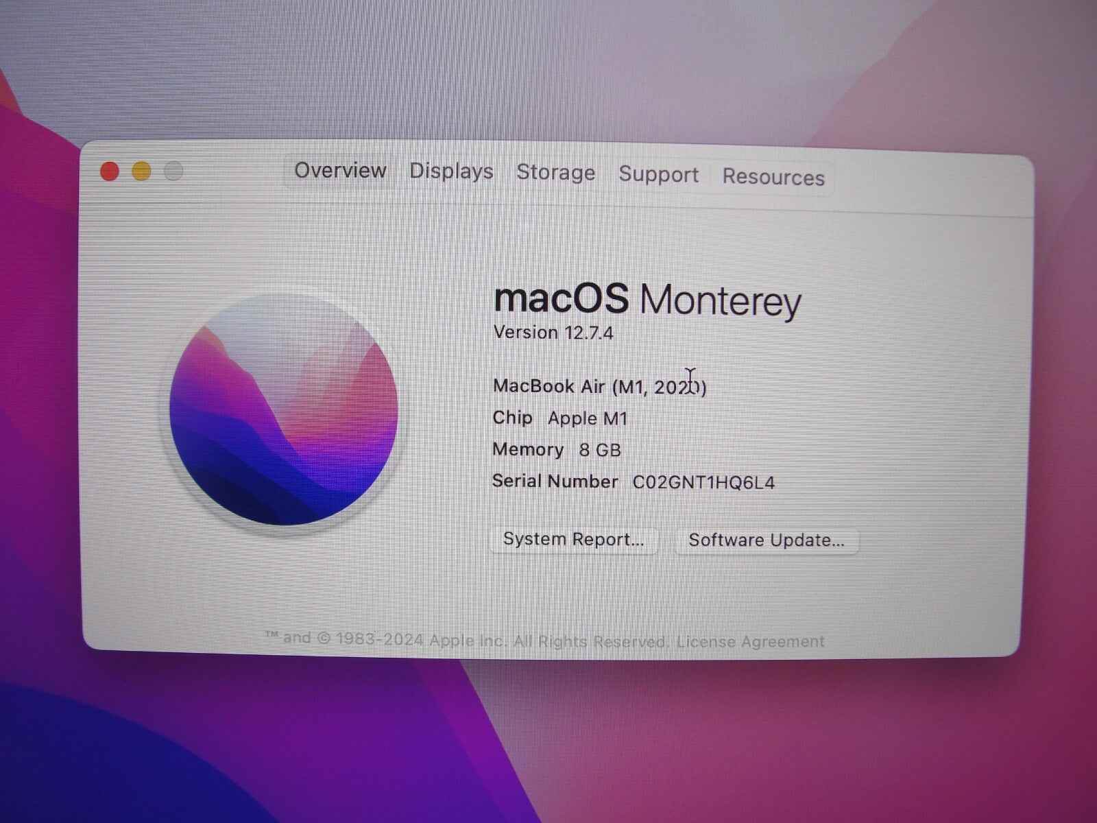 Apple Macbook Air 13” A2337(2020)/MGN63LL/A Apple M1 3.2GHz 8GB 256GB SSD - Tested Computer Laptop Parts