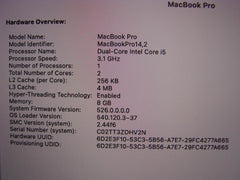 Apple MacBook Pro 13 A1706 Mid-2017 i5-7267U 3.1Ghz 8GB 256GB MPXV2LL/A Silver - Tested Computer Laptop Parts