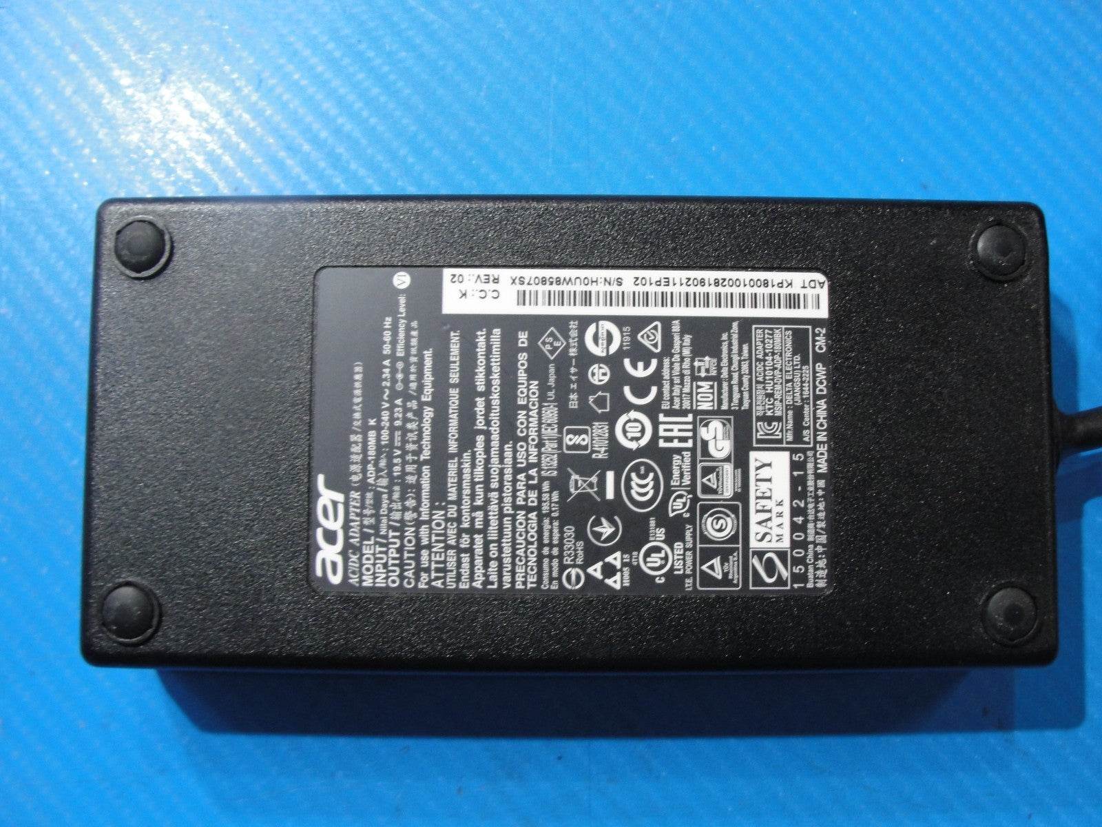 Genuine Acer 180W AC Adapter Charger – 19.5V 9.23A – 5.5mm × 1.7mm Red Tip - Tested Computer Laptop Parts