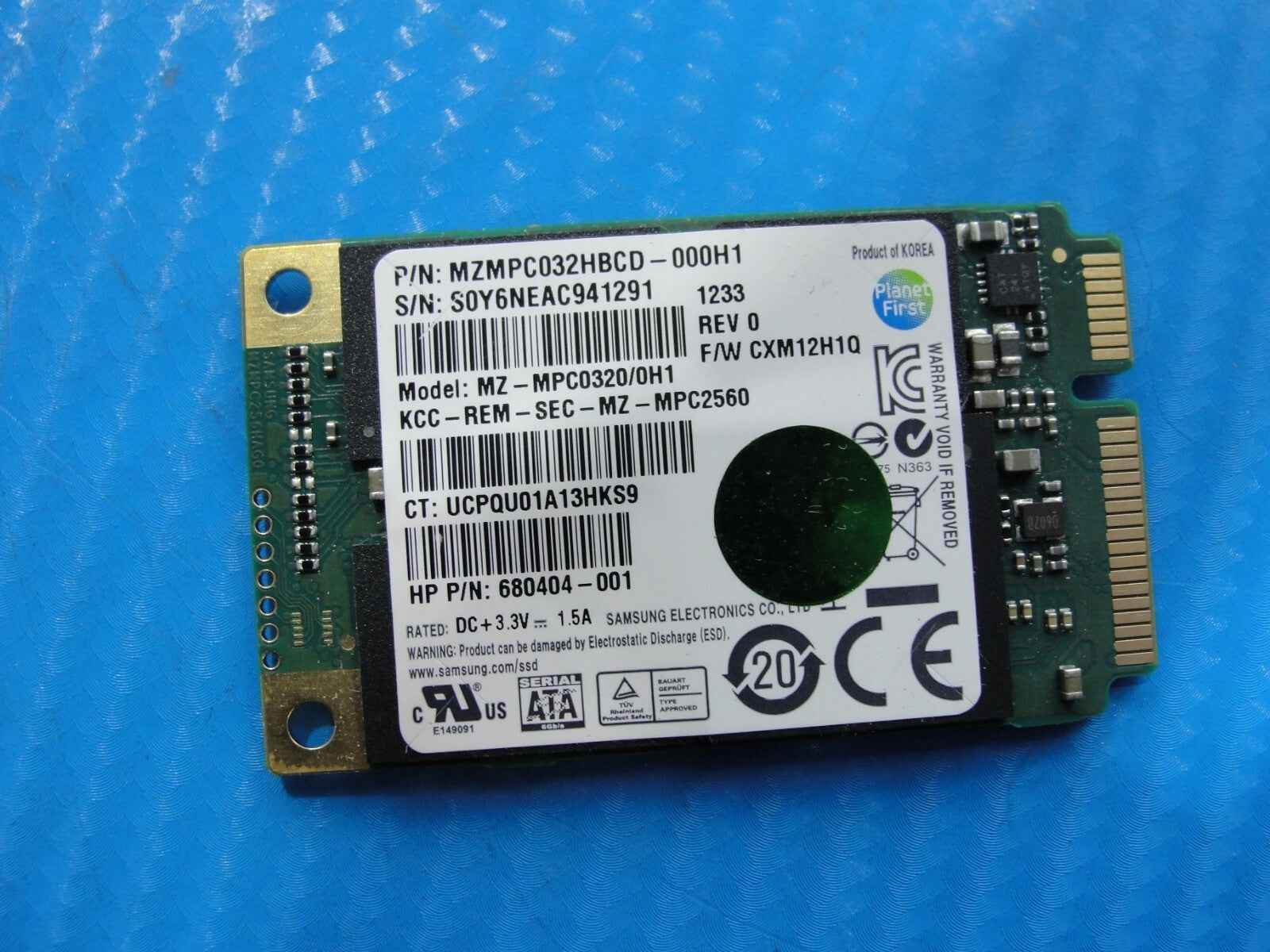 HP Sleekbook 4 Samsung 32GB SSD Solid State Drive MZMPC032HBCD-000H1 - Tested Computer Laptop Parts