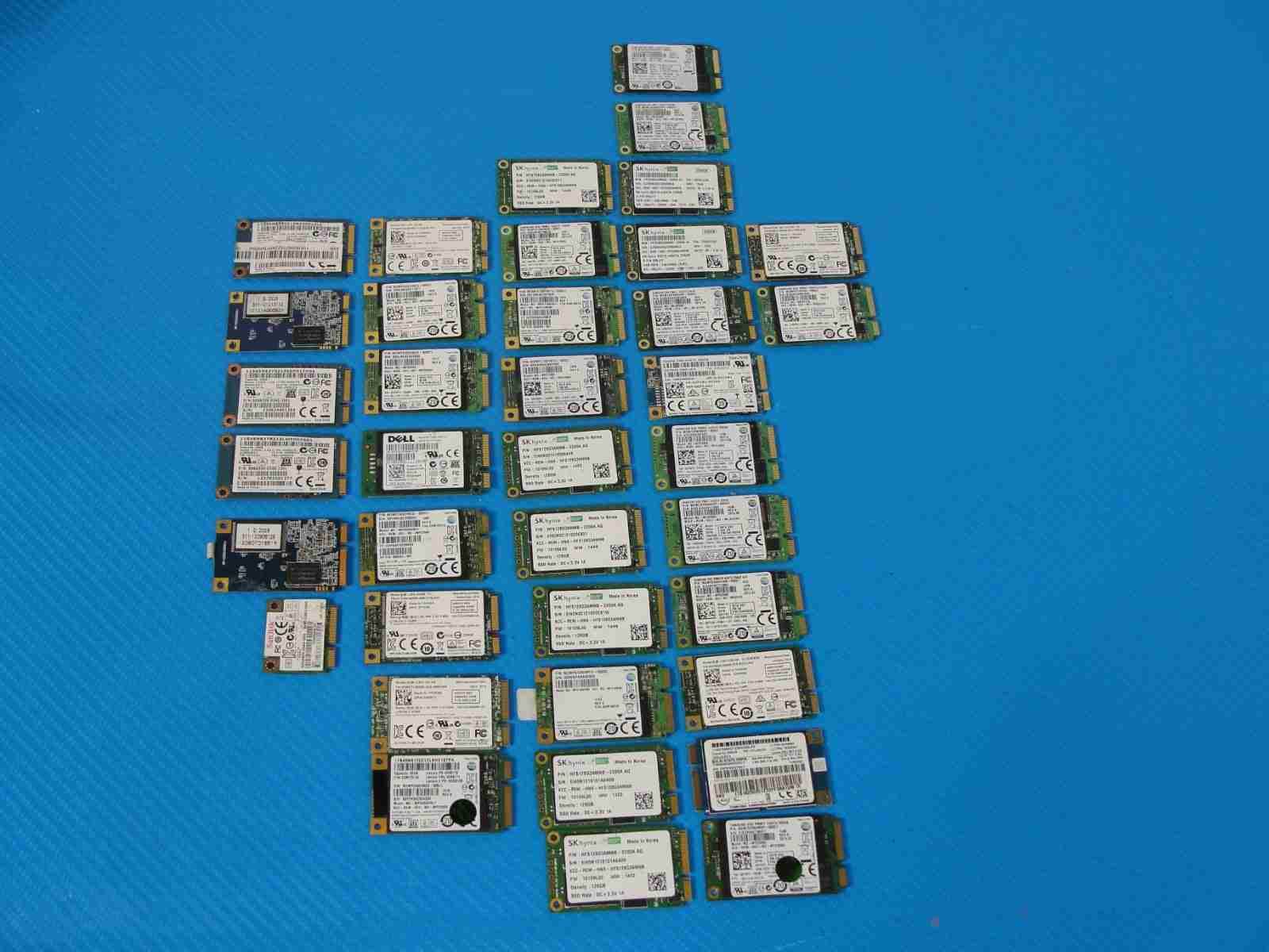 LOT of 38x mSATA Laptop SSD Drive 128/256/512 GB Mix Capacity /Mix Brand - Tested Computer Laptop Parts