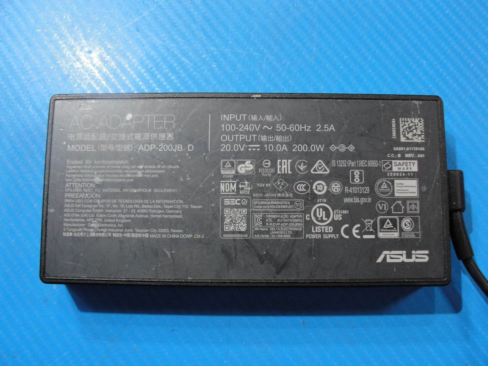 Genuine ASUS 200W AC Adapter – 20.0V 10.0A – 6.0×3.7mm Black Tip (Center Pin) - Tested Computer Laptop Parts