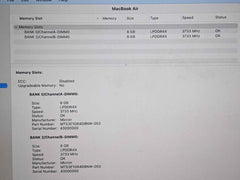 Apple MacBook Air 13" A2179 (2020) i5-1030NG7 1.1GHz 16GB 512GB Sonoma MVH2LL/A