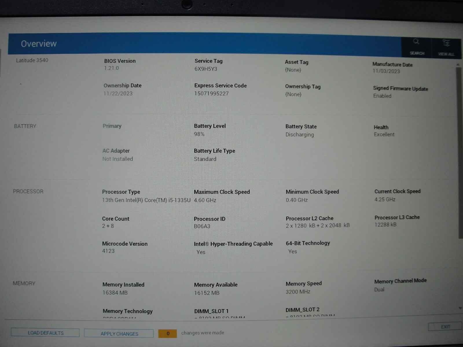 Dell Latitude 3540 15.6” FHD i5-1335U 1.3GHz 16GB 256GB SSD +Charger Warranty - Tested Computer Laptop Parts