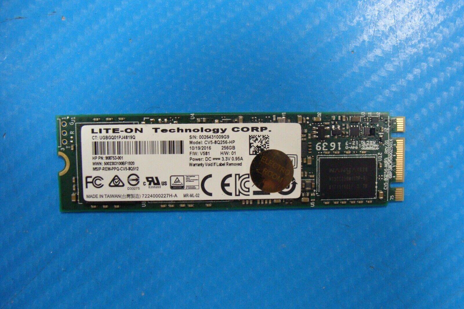 HP 15-ap012dx Lite-on 256GB SATA M.2 Solid State Drive CV5-8Q256-HP 908753-001 - Tested Computer Laptop Parts