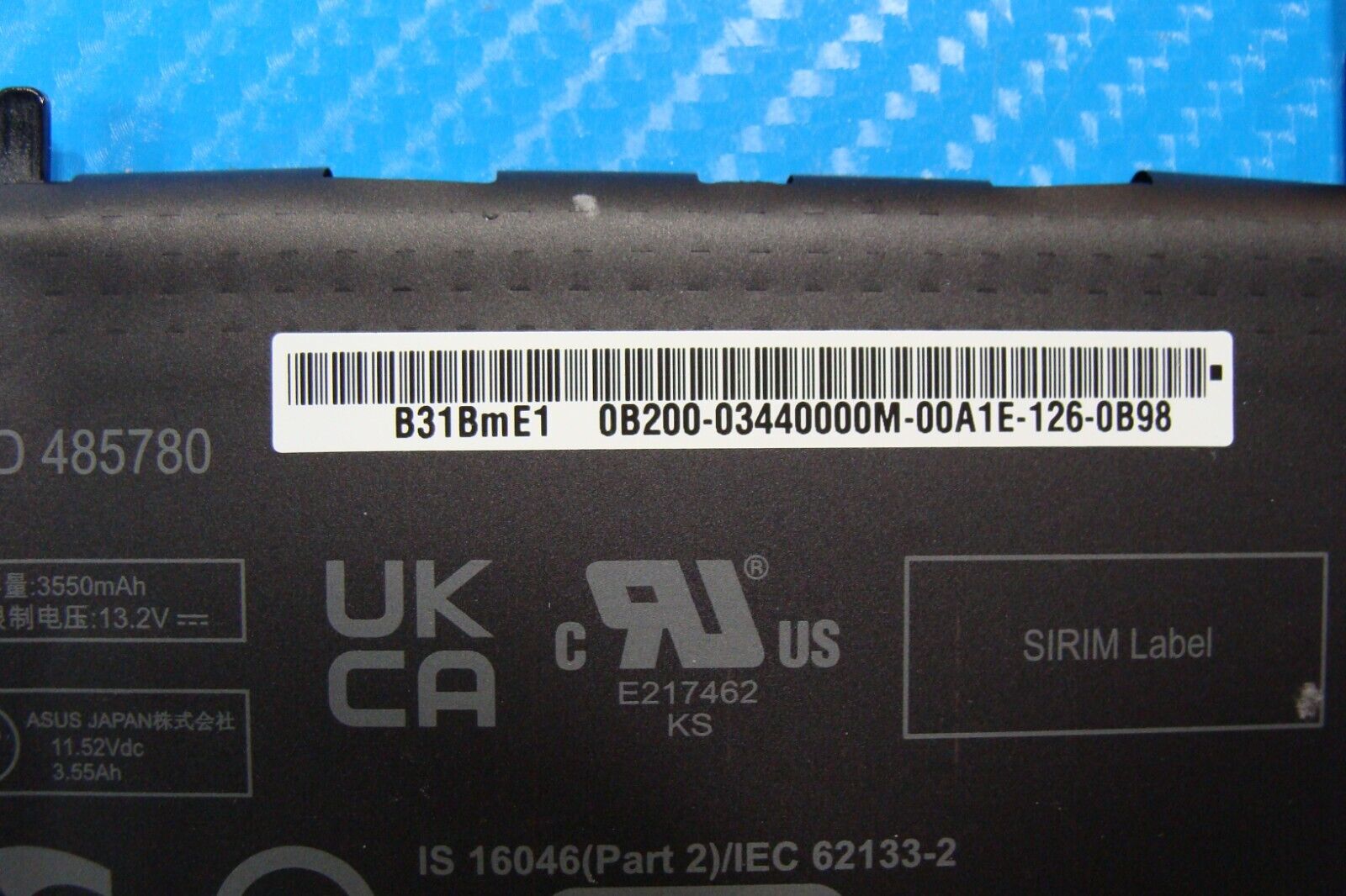 Asus VivoBook 15 15.6” F513EA-OS36 OEM Battery 11.52V 42Wh 3653mAh B31N1842