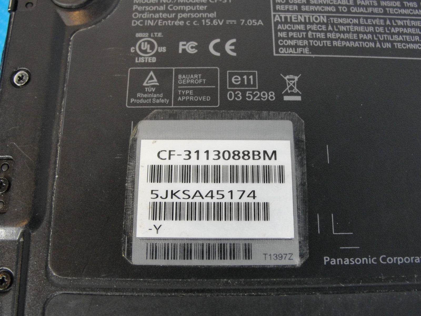 Panasonic Toughbook CF-31 MK5 Touch i5-5300U 2.30GHz 16GB 1TB SSD GoodBat READ 2 - Tested Computer Laptop Parts