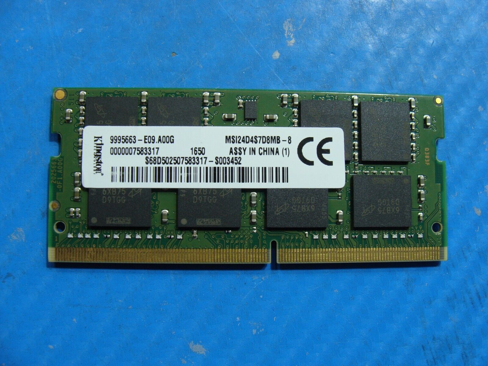 MSI GL62M 7RD Kingston 8GB Memory RAM SO-DIMM MSI24D4S7D8MB-8