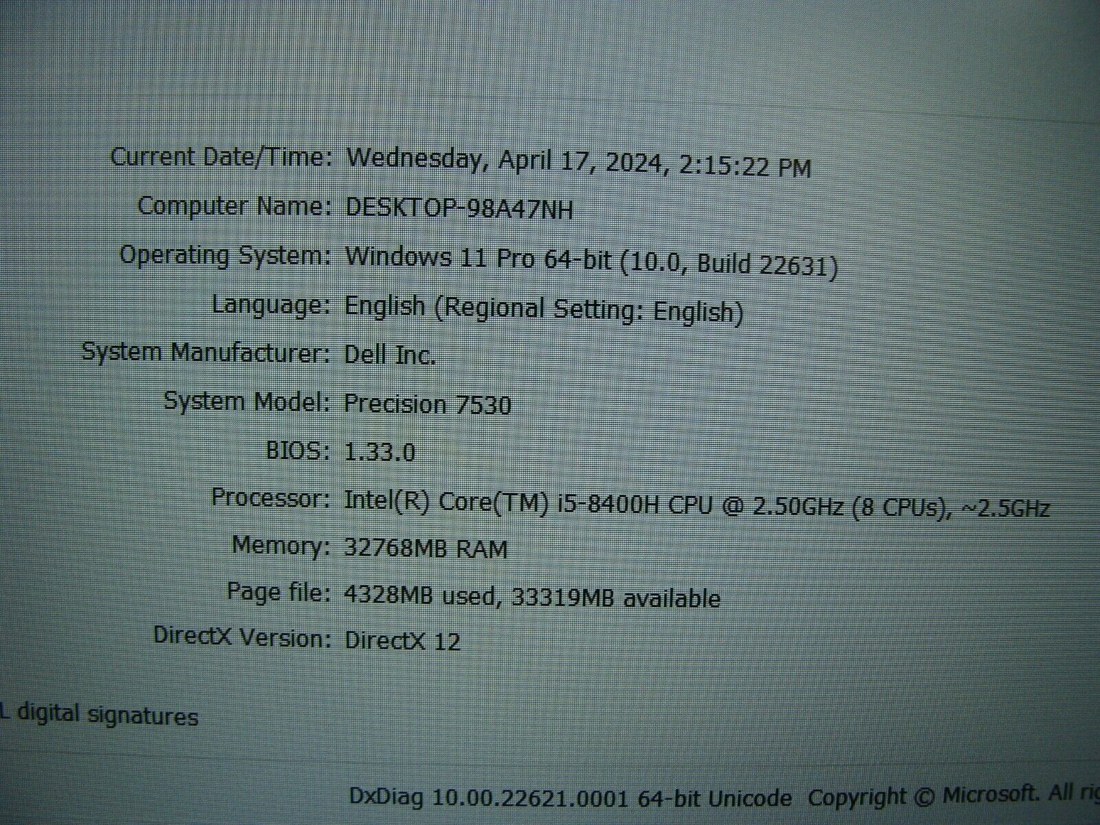 Dell Precision 7530 15.6