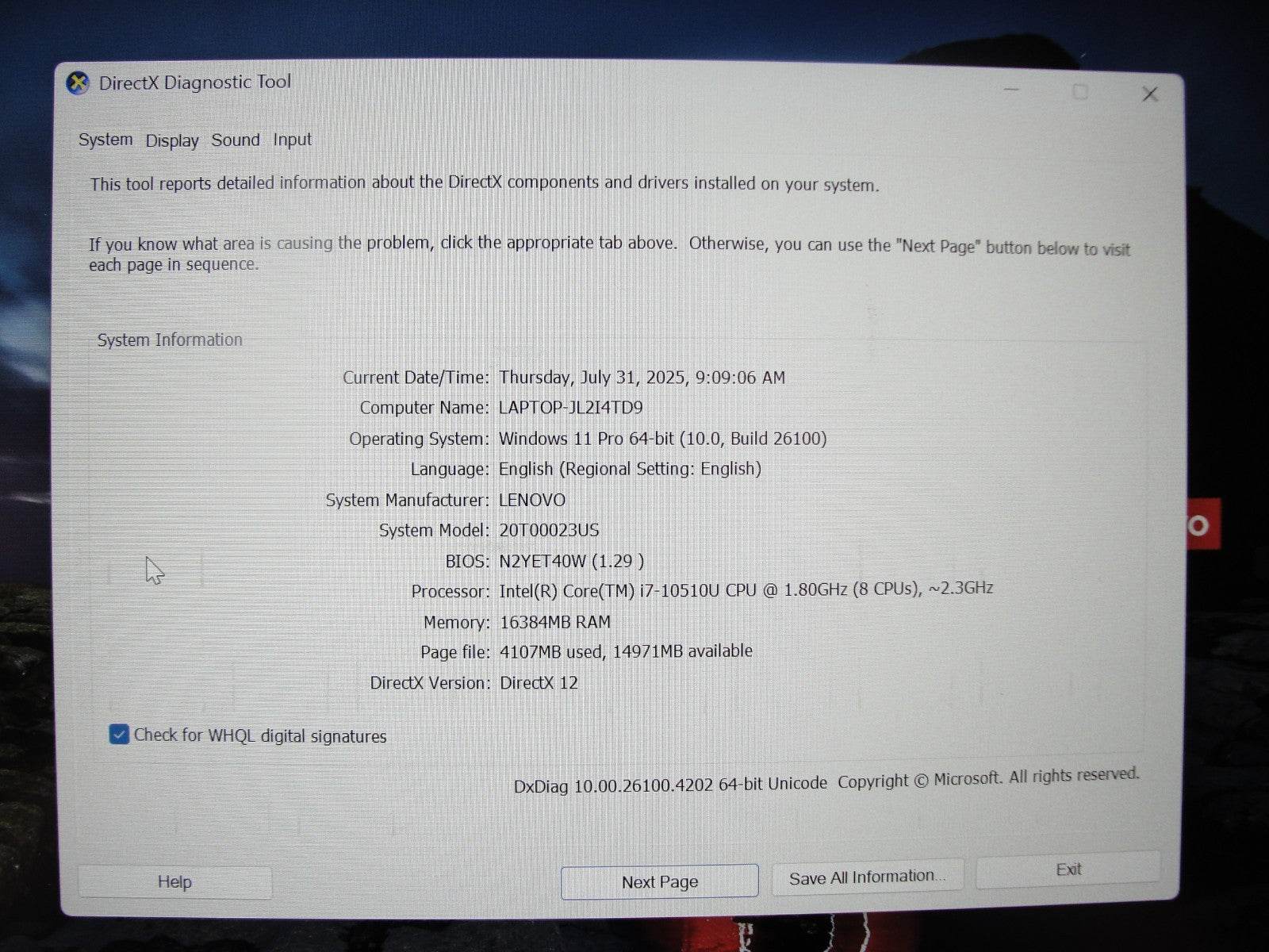 Lenovo ThinkPad T14s Gen 1 14”FHD Core i7-10510U 1.8GHz 8GB SSD Reset 512GB - Tested Computer Laptop Parts