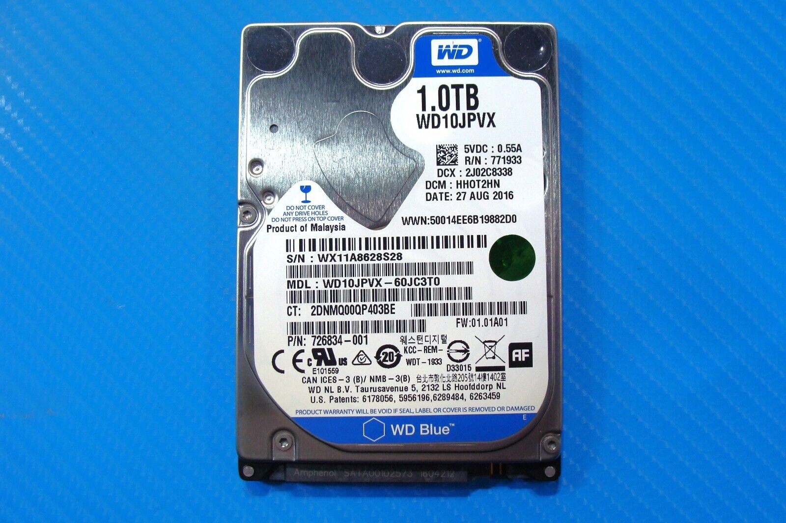HP 15t-au100 WD Blue 1TB SATA 2.5