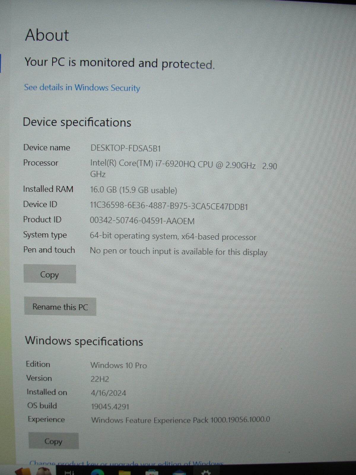 Dell Precision 7510 15.6” FHD i7-6920HQ 2.9GHz 16GB 512GB SSD NV M1000M 2GB - Tested Computer Laptop Parts