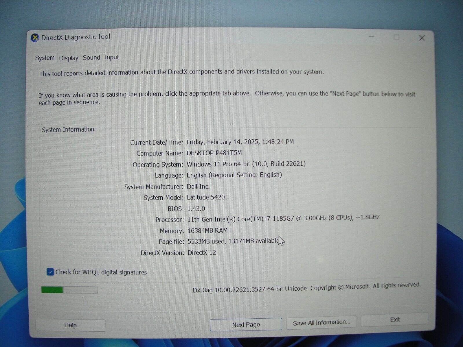 Dell Latitude 5420 14” FHD Core i7-1185G7 3GHz 16GB SSD Reset 512GB Warranty - Tested Computer Laptop Parts