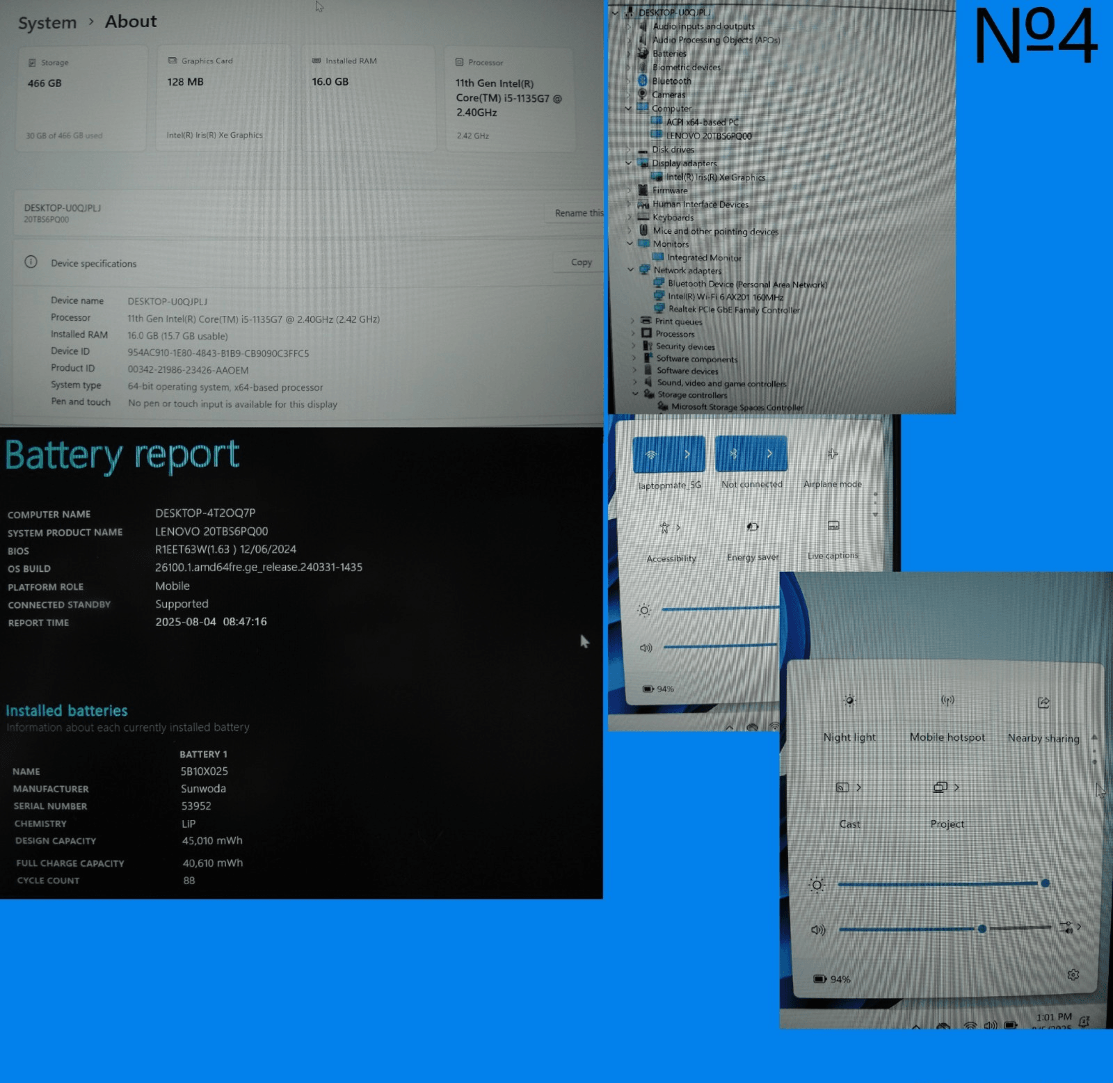 Lenovo ThinkPad E14 Gen 2 14”FHD Intel Core i5-1135G7 2.4GHz 16GB SSD Reset512GB - Tested Computer Laptop Parts