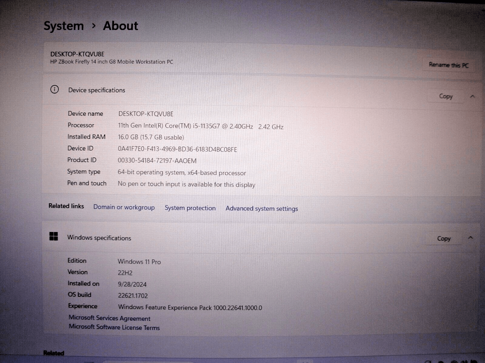 HP ZBook Firefly G8 14” FHD i5-1135G7 2.4GHz 16GB 256GB SSD+ Battery 98% Charger - Tested Computer Laptop Parts