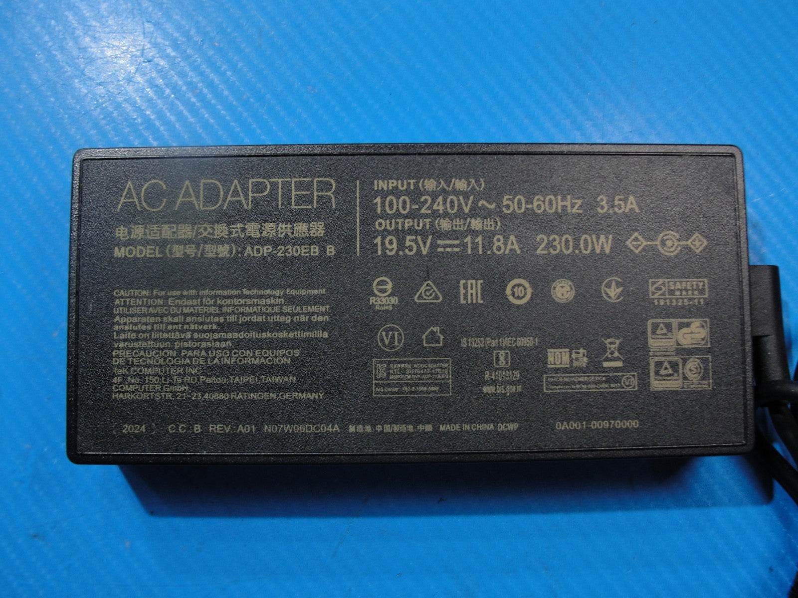 230W 19.5V 11.8A P/N: ADP-230EB B AC Adapter for Asus - Tested Computer Laptop Parts