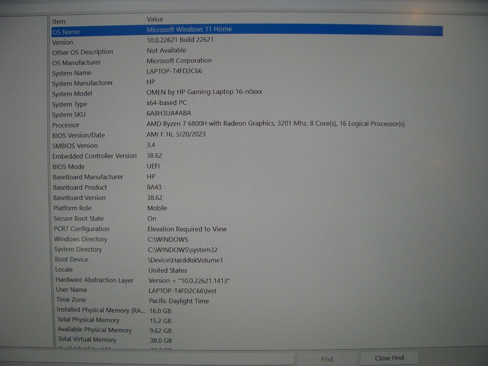 HP OMEN Gaming Laptop 16-n0023dx 16.1