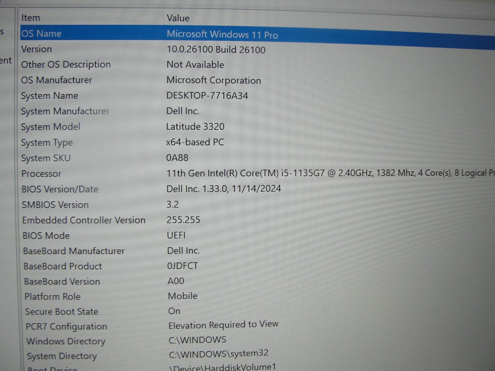 Dell Latitude 3320 13.3” FHD Intel Core i5-1135G7 2.4GHz 8GB 256GB SSD + Charger - Tested Computer Laptop Parts