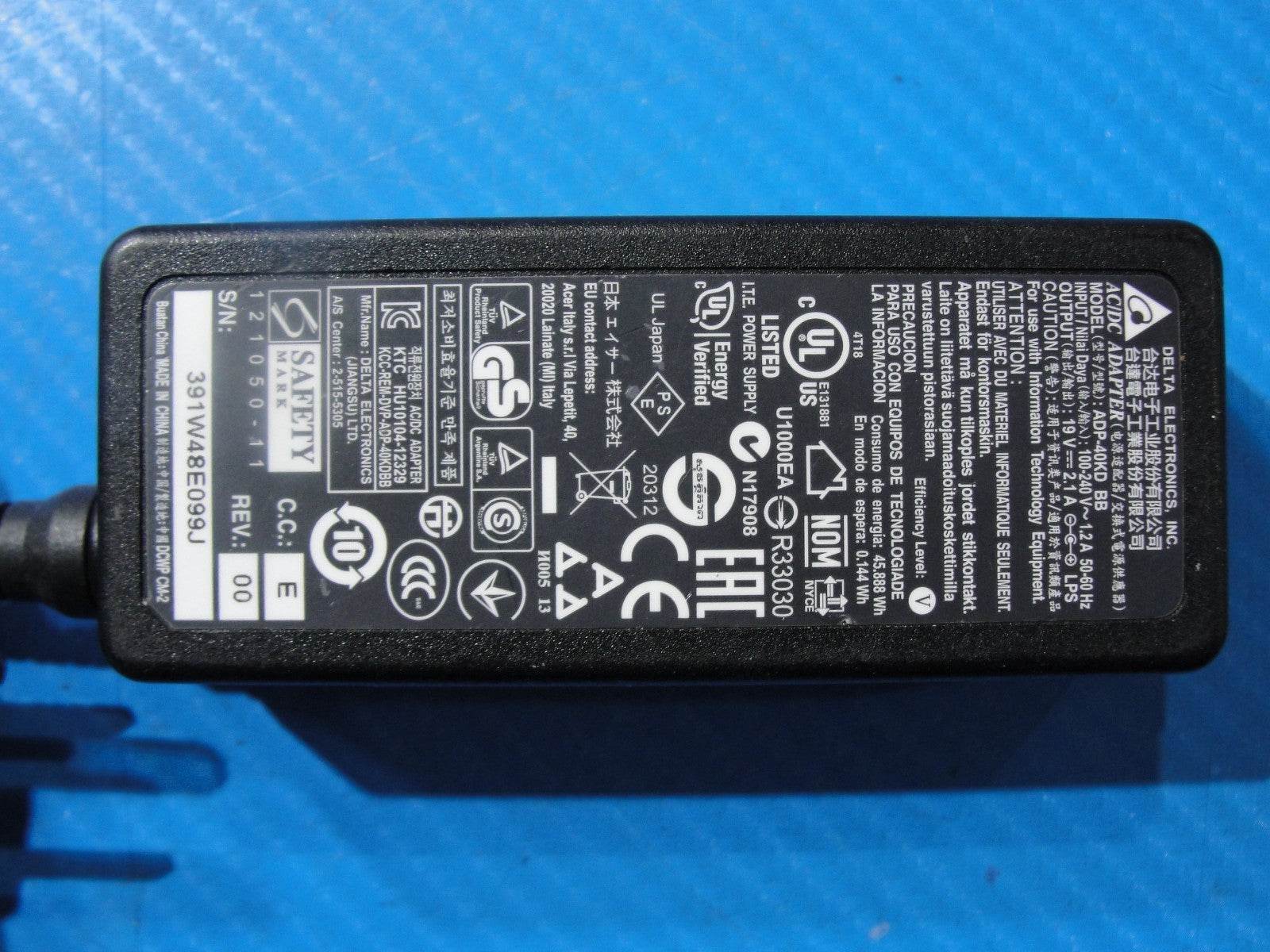 Genuine Delta Electronics AC Adapter – 40W – 19V 2.1A – Black Tip No Center Pin - Tested Computer Laptop Parts