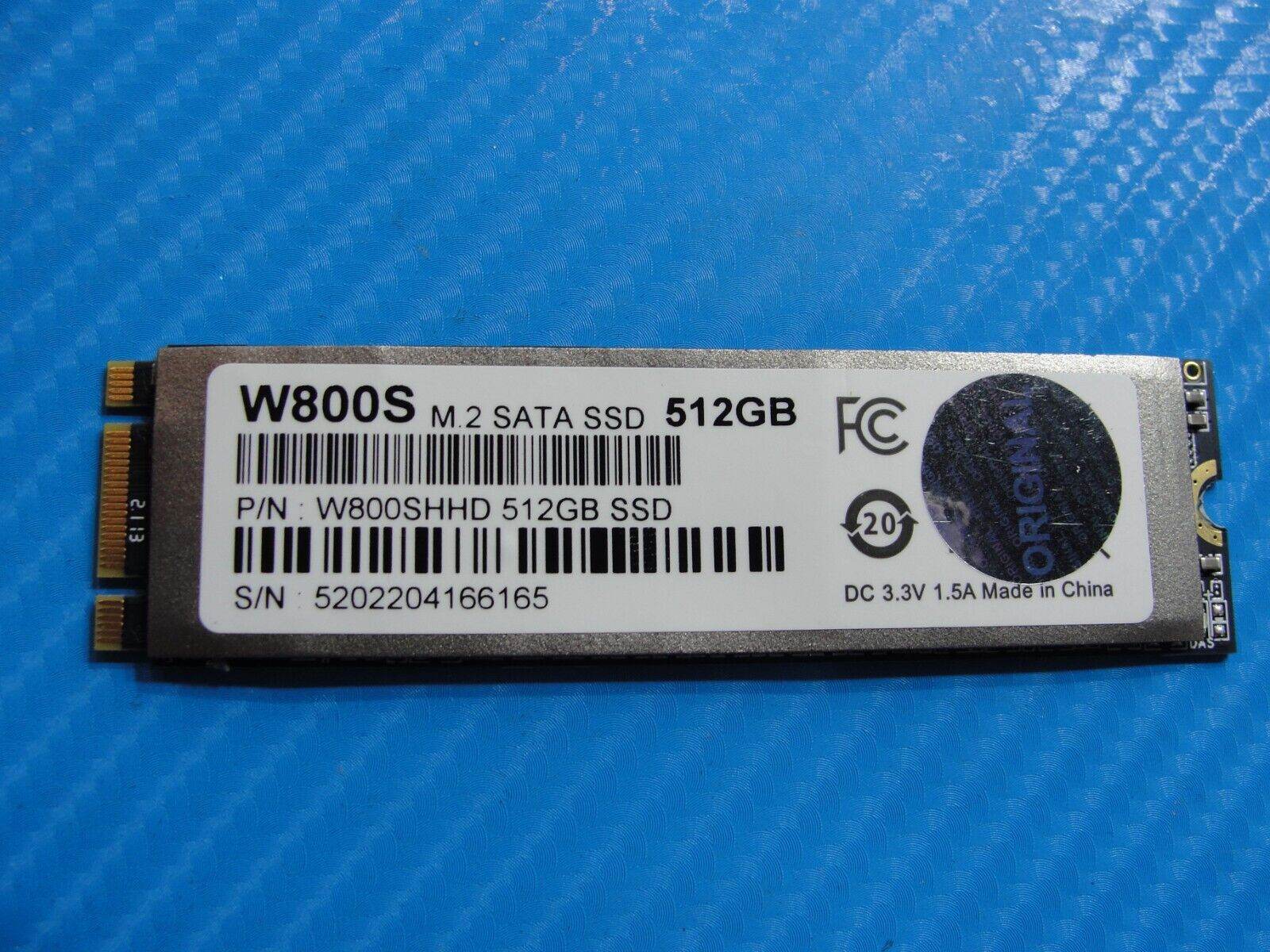 Gateway GWTC71427-BK W800S 512GB M.2 SATA 2280 SSD Solid State Drive W800SHHD - Tested Computer Laptop Parts