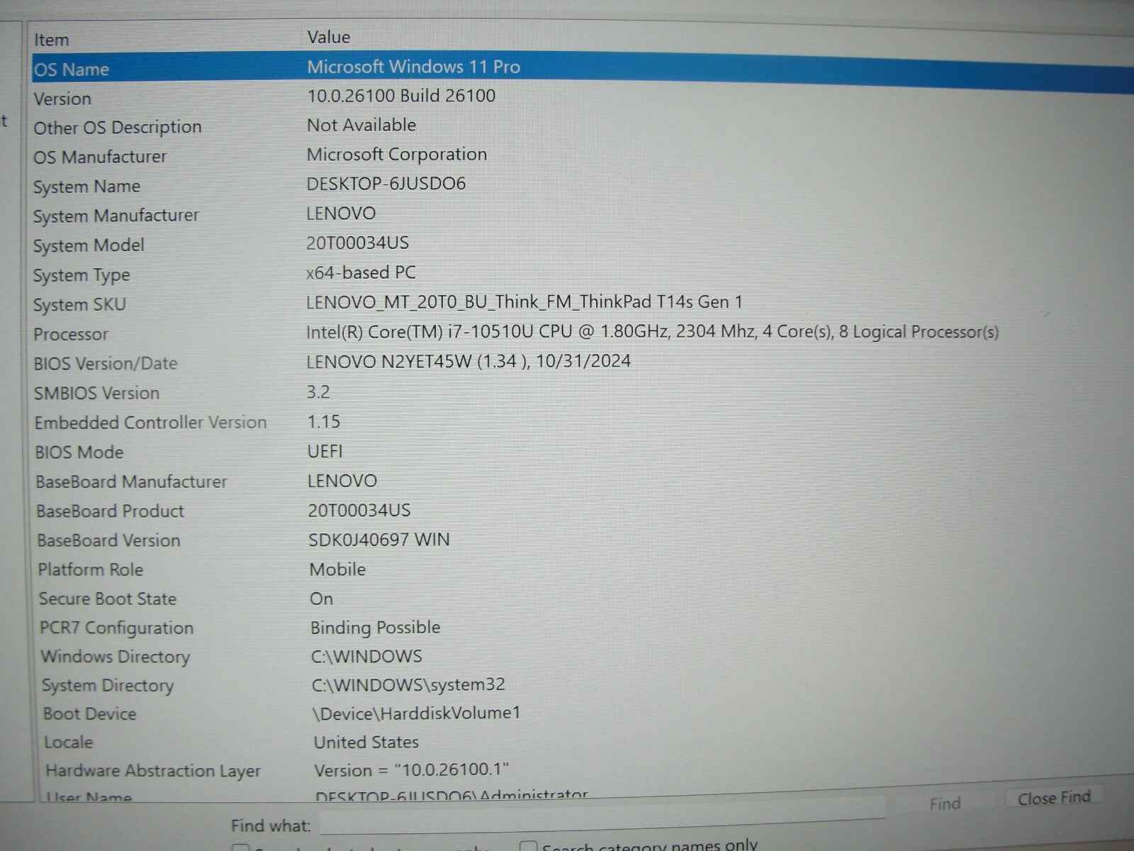 Lenovo ThinkPad T14s Gen 1 14” TOUCH FHD Intel Core i7-10510U 1.8GHz 16GB 512GB - Tested Computer Laptop Parts