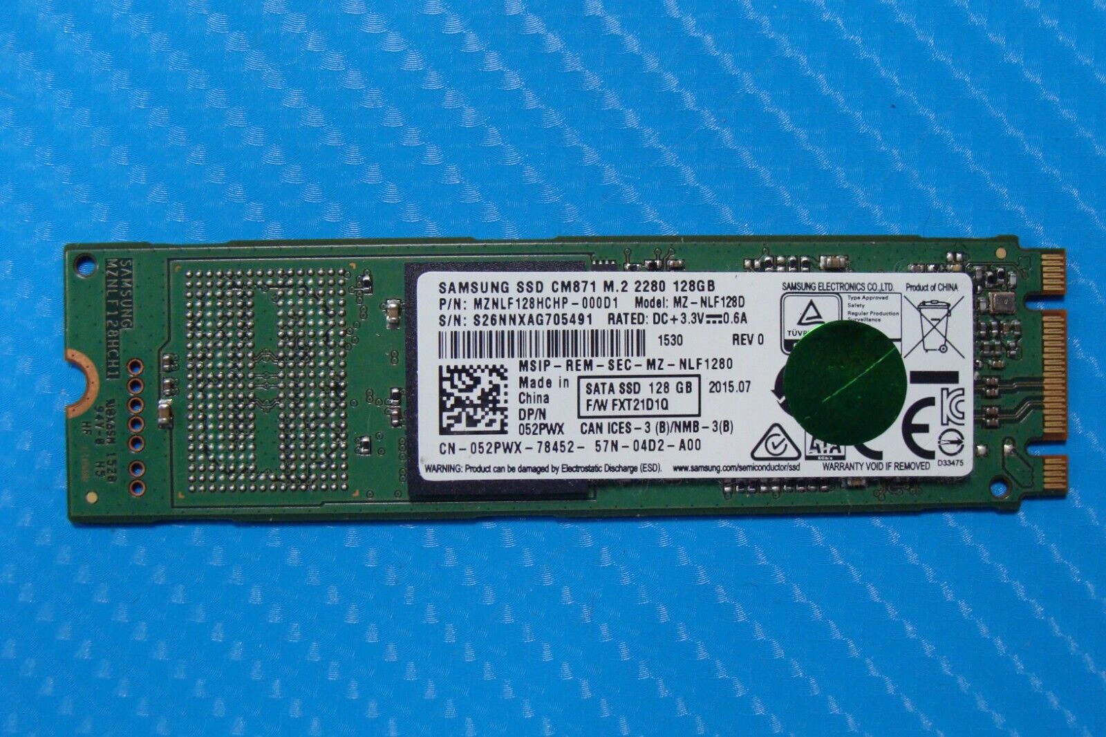 Dell 9350 Samsung 128GB SATA M.2 SSD Solid State Drive 52PWX MZ-NLF128D